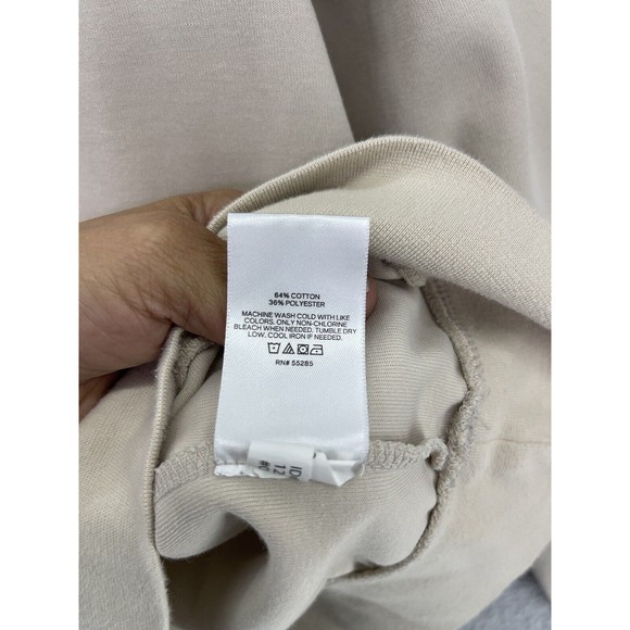 Express Men’s Sweater Crewneck Solid Beige Long Sleeve Size Medium - Picture 4 of 9